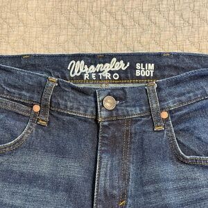 Wrangler Retro Slim Bootcut Jeans - Dark Blue Size 30-34